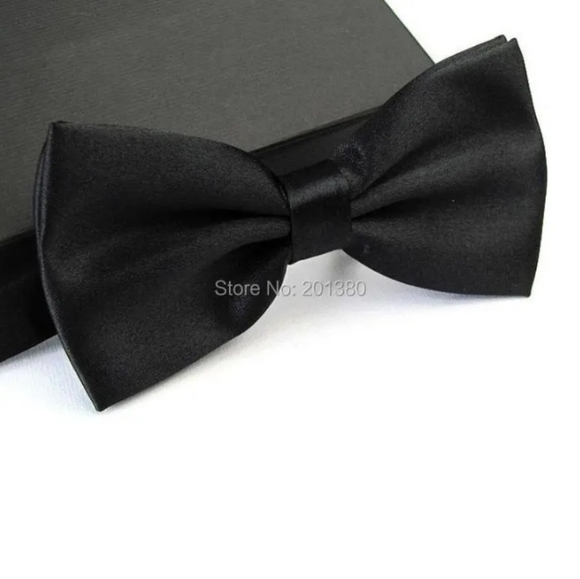 Black Bowtie NEW Bow Tie Neck Tie Wedding Prom - Picture 2 of 2